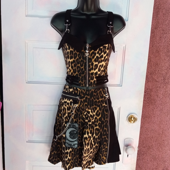 ⭐️Killstar nwt leopard print goth/punk skirt! Leo miniskirt! FINAL PRICE!! - Picture 7 of 13